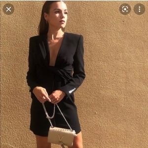 Zara draped black long sleeves jacket dress